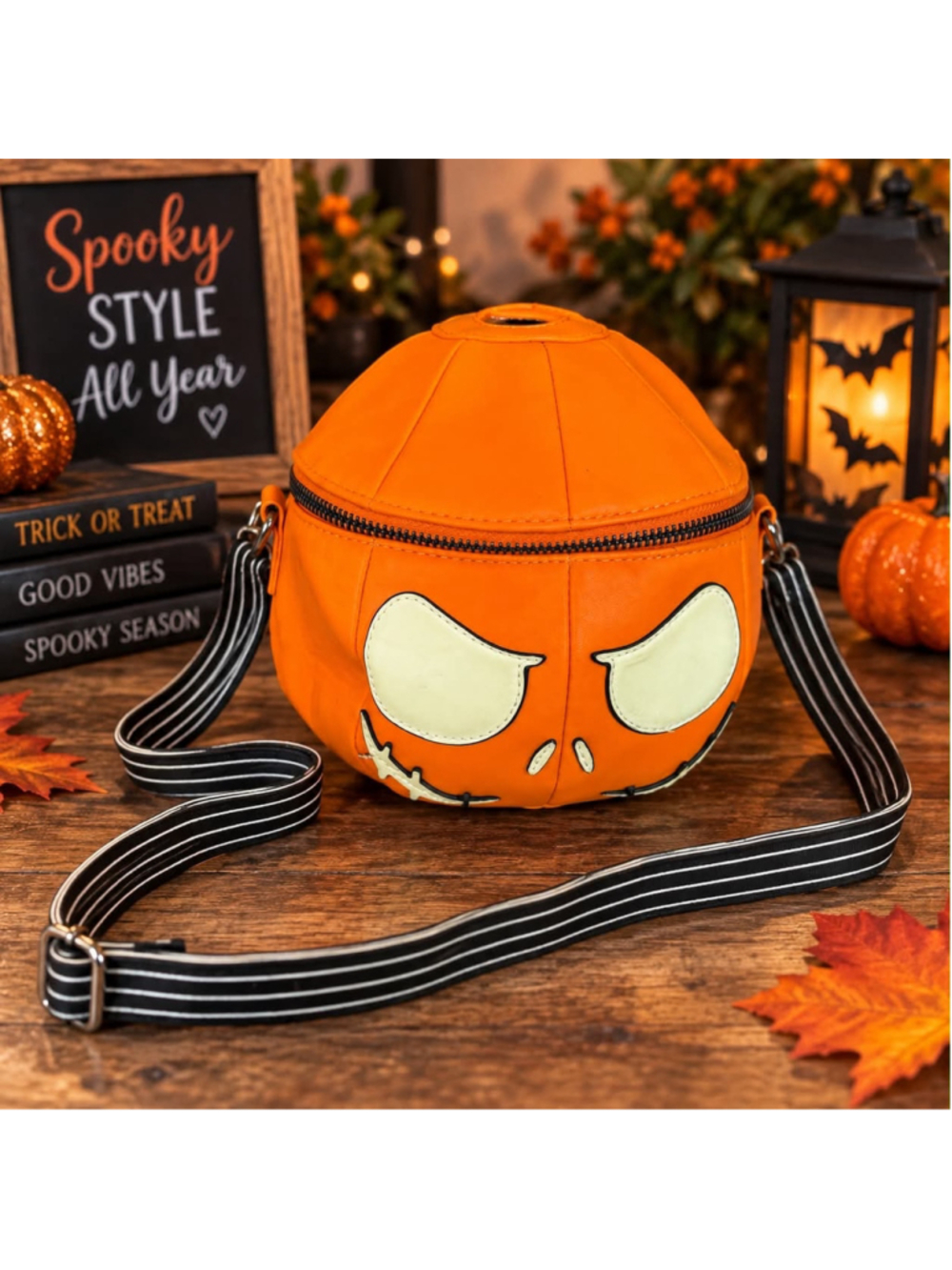 Women's Loungefly Pumpkin Crossbody Bag Orange Black